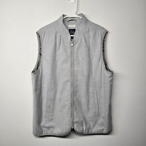 Jos A Bank Mens Large Vest Comfort Stretch Tailored Fit Sleeveless Preppy Pocket